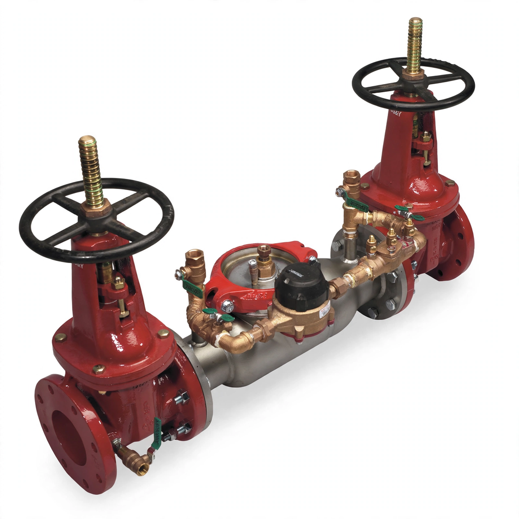 8" 3000SS OSY GXG Double Detector Check Valve by Ames Backflows for Fire Protection Systems