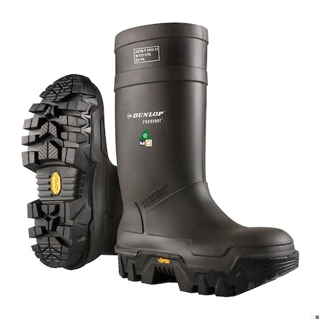 Rubber Boot, 11D, Knee, Black, PR
