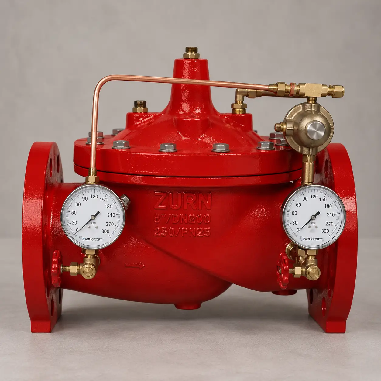 8" Red Pressure Det W/Grv Bfv