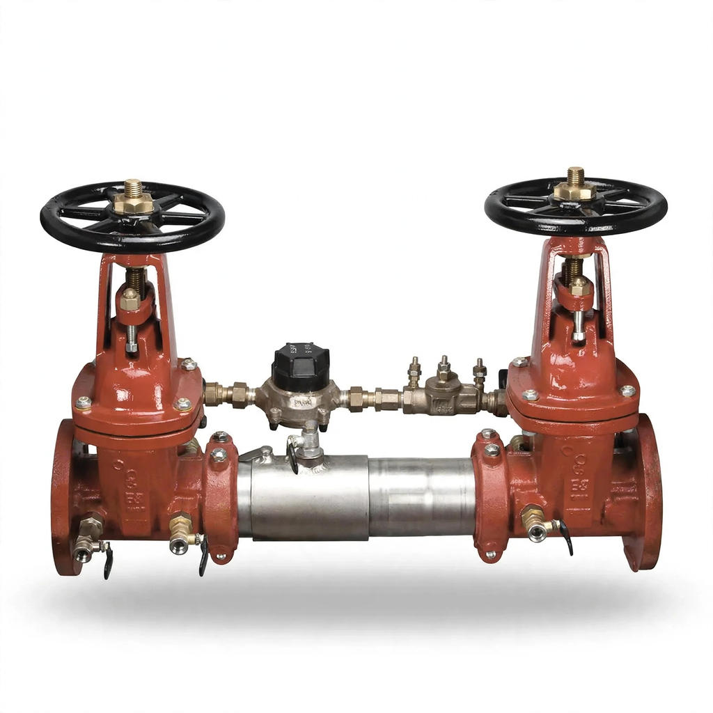8" Double Check Detector Backflow Preventer Valve Ductile Iron ASTM A536