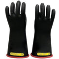 Electrical-Insulating Gloves, 17,000V AC, 25,000V DC, Rubber, Black, Red, Size 10
