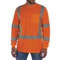 Hi-Vis Shirt,3XL,Orange,Long Sleeve