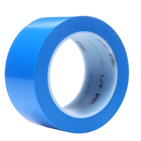 Floor Marking Tape, vinyl, No Legend, Blue, 2 in W., 5.2 mil Thickness