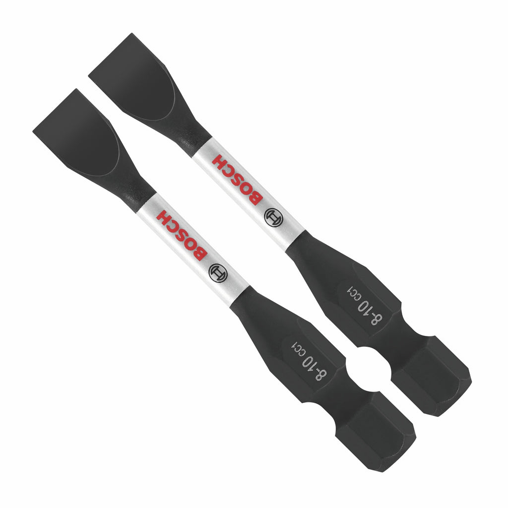 BOSCH ITDSL810202 2 pc. Driven 2 In. Impact Slotted #8-10 Power Bits