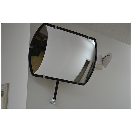 Convex Security Mirror, Acrylic, Not Applicable, Plastic, Rectangular, 180  Degrees Viewing Angle