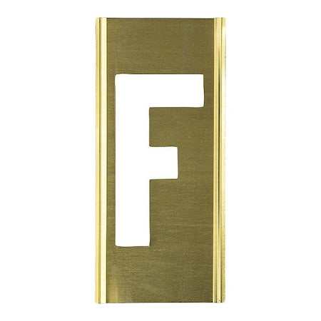 Stencil Sort-6" Brass Gothic F, Letter, Gothic Font, Brass, 1 Pieces
