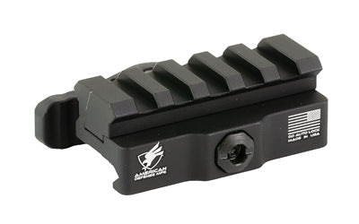 American Defense Mfg. Picatinny Riser |  Quick Detach Mount |  Fits Picatinny |  5 Slots |  Anodized Finish |  Black