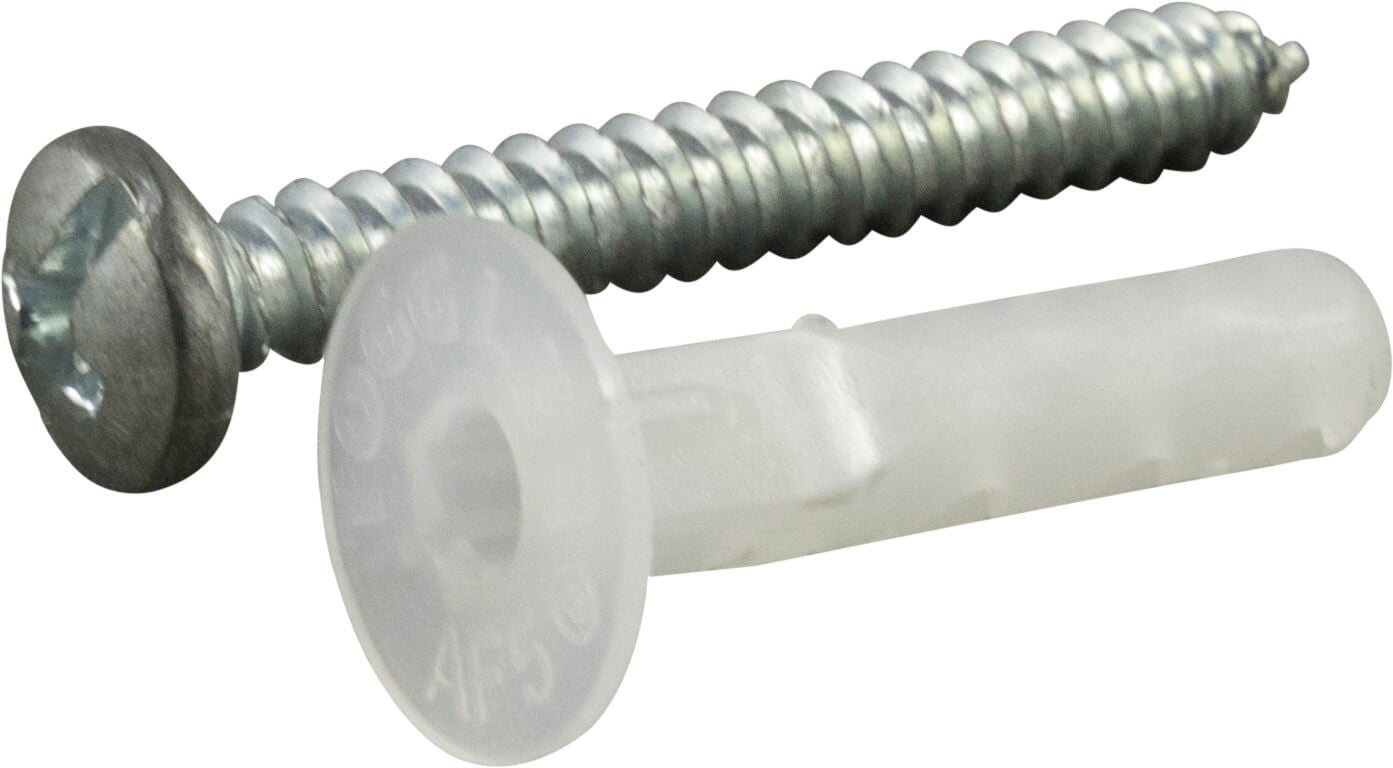 (AF5™) 3/16 ALLIGATOR® Anchor w/ Flange with #8 x 1 1/4 Combo Pan Self Tapping Screws Zinc (6 Pcs)