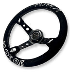 Anti-Stock Suede Steering Wheel + Short Hub Adapter for 83-04 Ford Mustang / 89-92 Ford Ranger