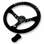 Deep Dish 350mm Steering Wheel + Short Hub Adapter Kit For Mustang Focus Fiesta Mazda
