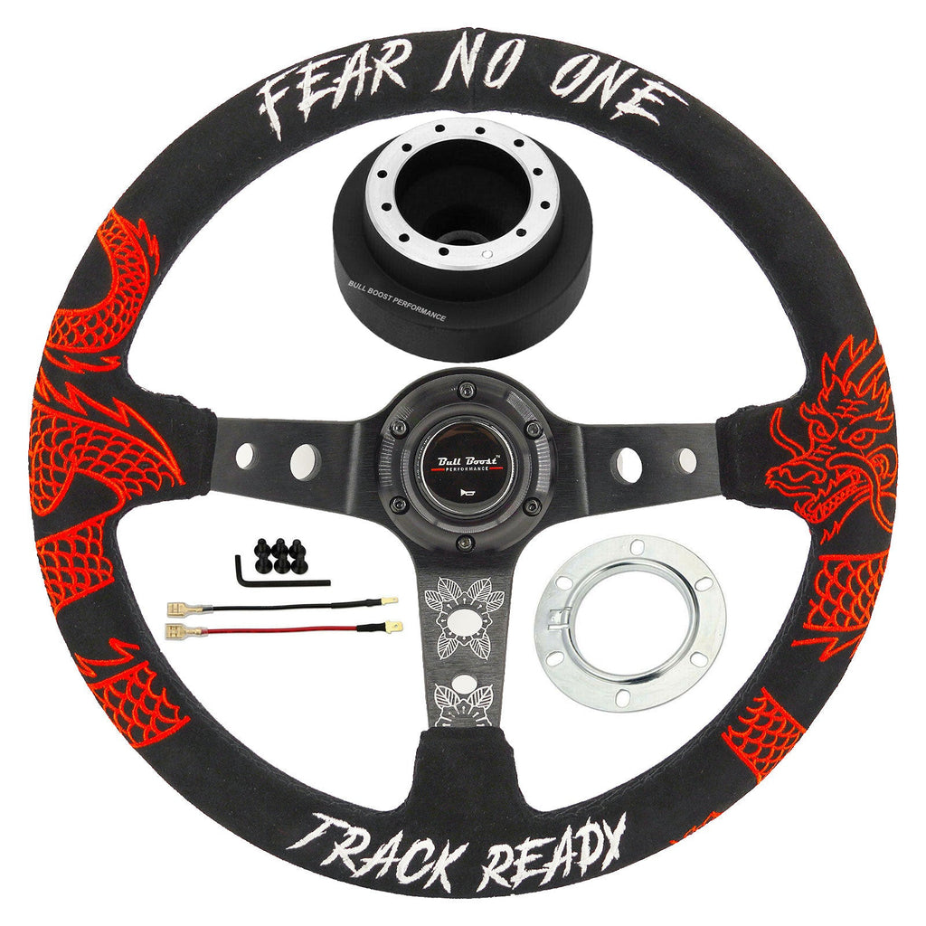 Track Ready 350mm Steering Wheel + Hub Adapter Kit For 2002-2012 Mini Cooper