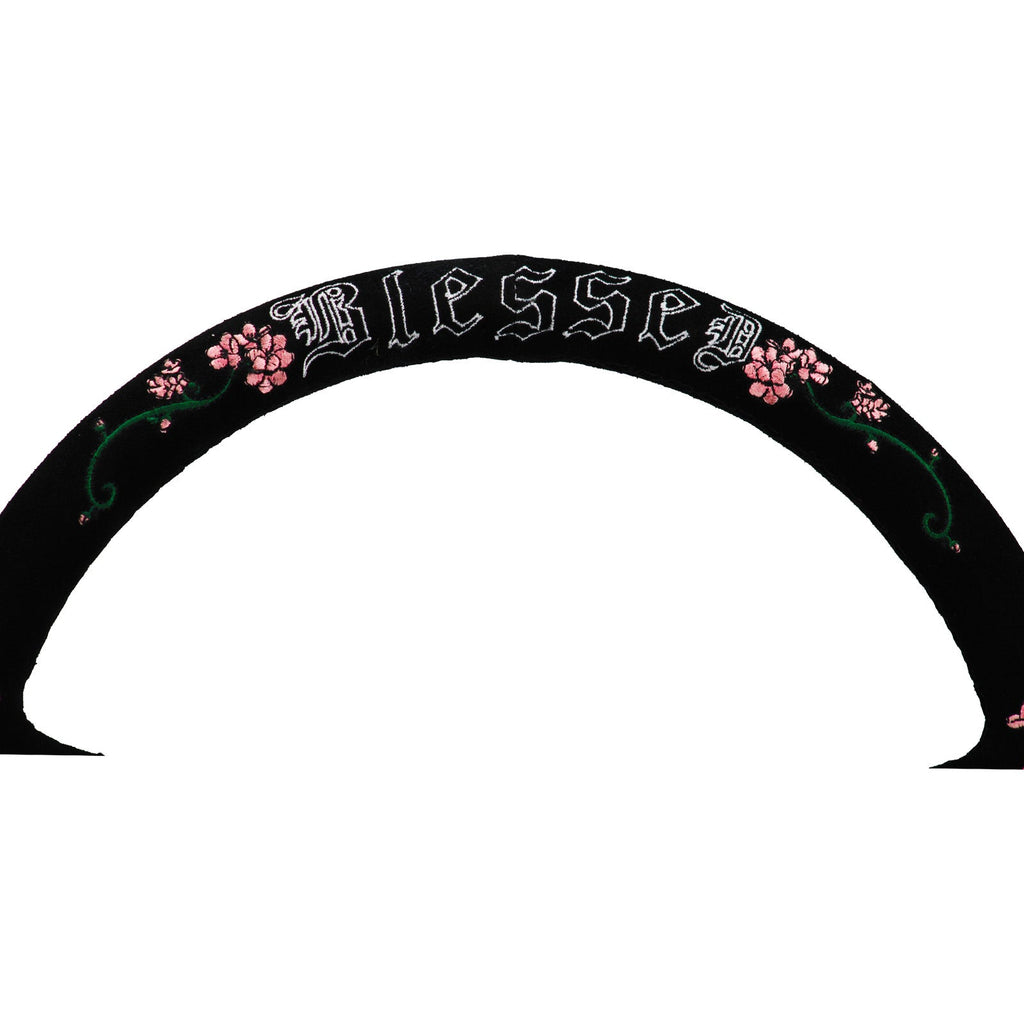 Blessed Universal 350mm 3" Deep Dish 6-Bolt Steering Wheel Red Suede Alcantara