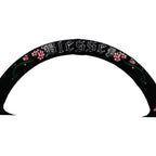Blessed Universal 350mm 3" Deep Dish 6-Bolt Steering Wheel Red Suede Alcantara