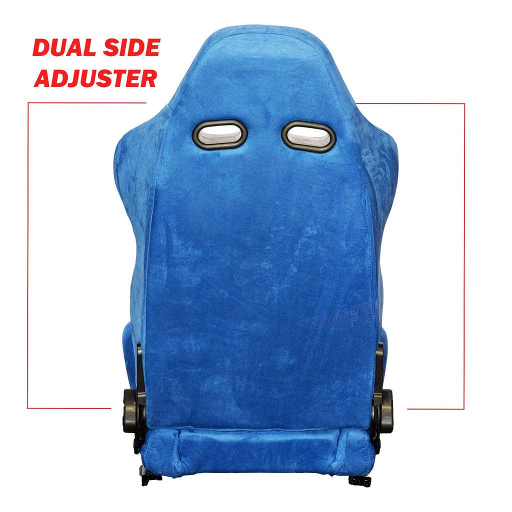 Miami Blue Universal Adjustable Black Luxury Racing SR3 Style Alcantara Seat
