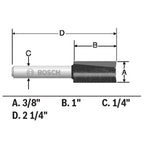 BOSCH 85225MC 3/8 In. x 1 In. Carbide Tipped 2-Flute Straight Bit (Router Bit)
