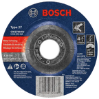 BOSCH GW27M450 4-1/2 In. 1/4 In. 7/8 In. Arbor Type 27 30 Grit Grinding Abrasive Wheel