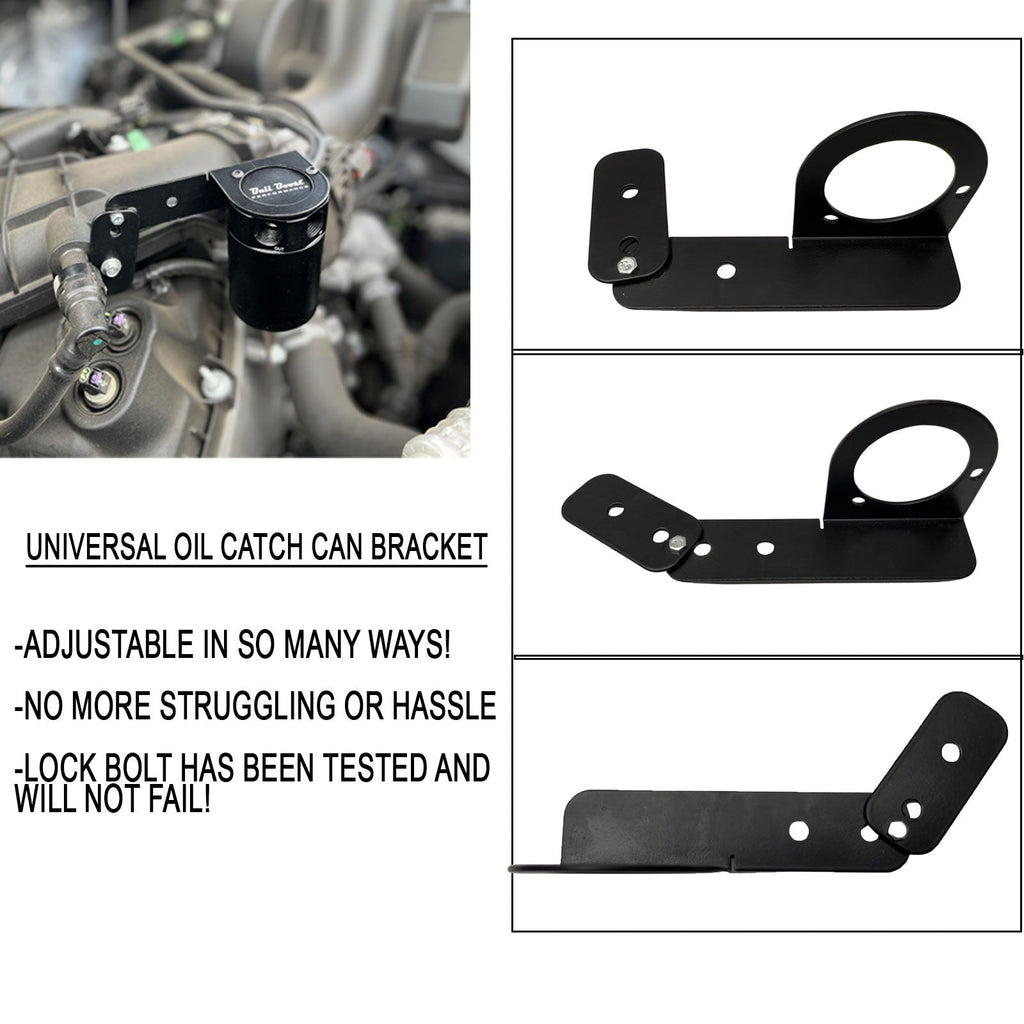 Adjustable Universal 2 & 3 Port Oil Catch Can Aluminum Bracket Engine Mounting