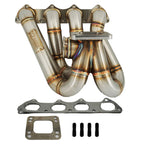 B Series Hood Exit T4 .82 Top Mount Turbo Manifold Kit GSR Si B16 B18 B20 44mm For Civic Si DC2