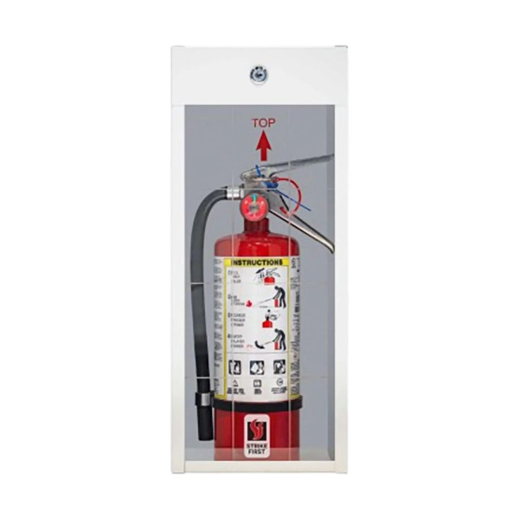 Fire Extinguisher Cabinet 5 lb White Durable Design