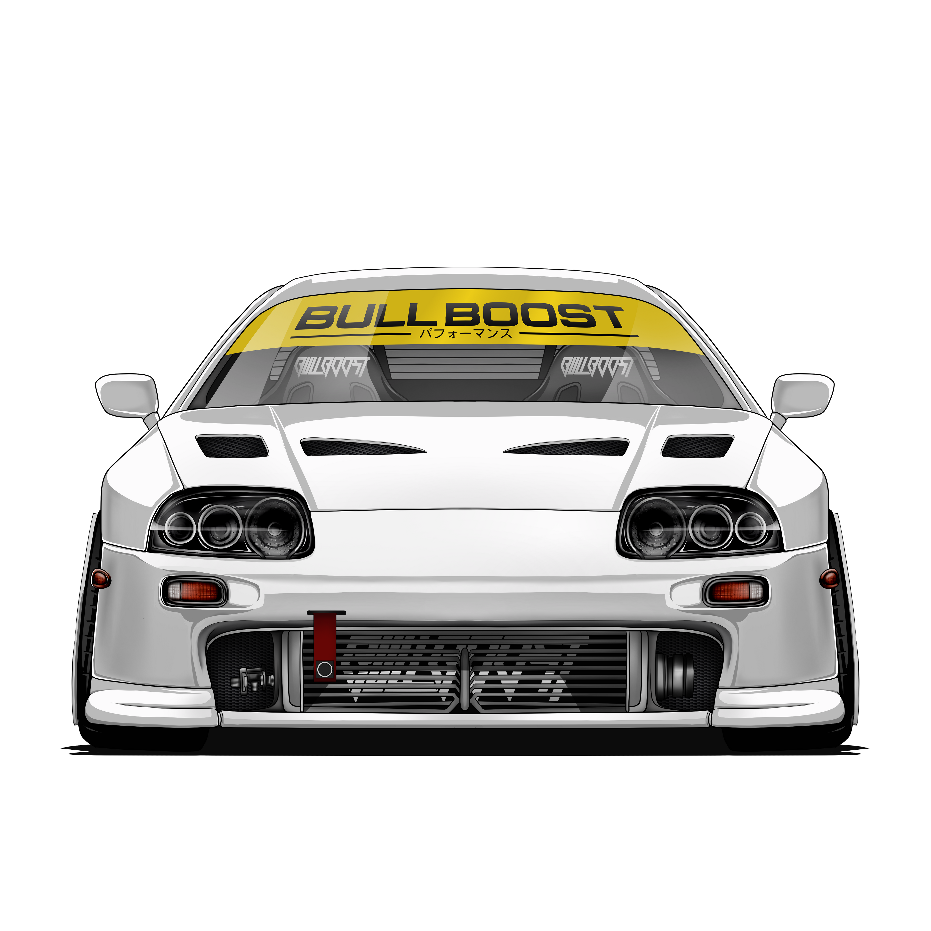 Bull Boost Vinyl Window Banner - Modern
