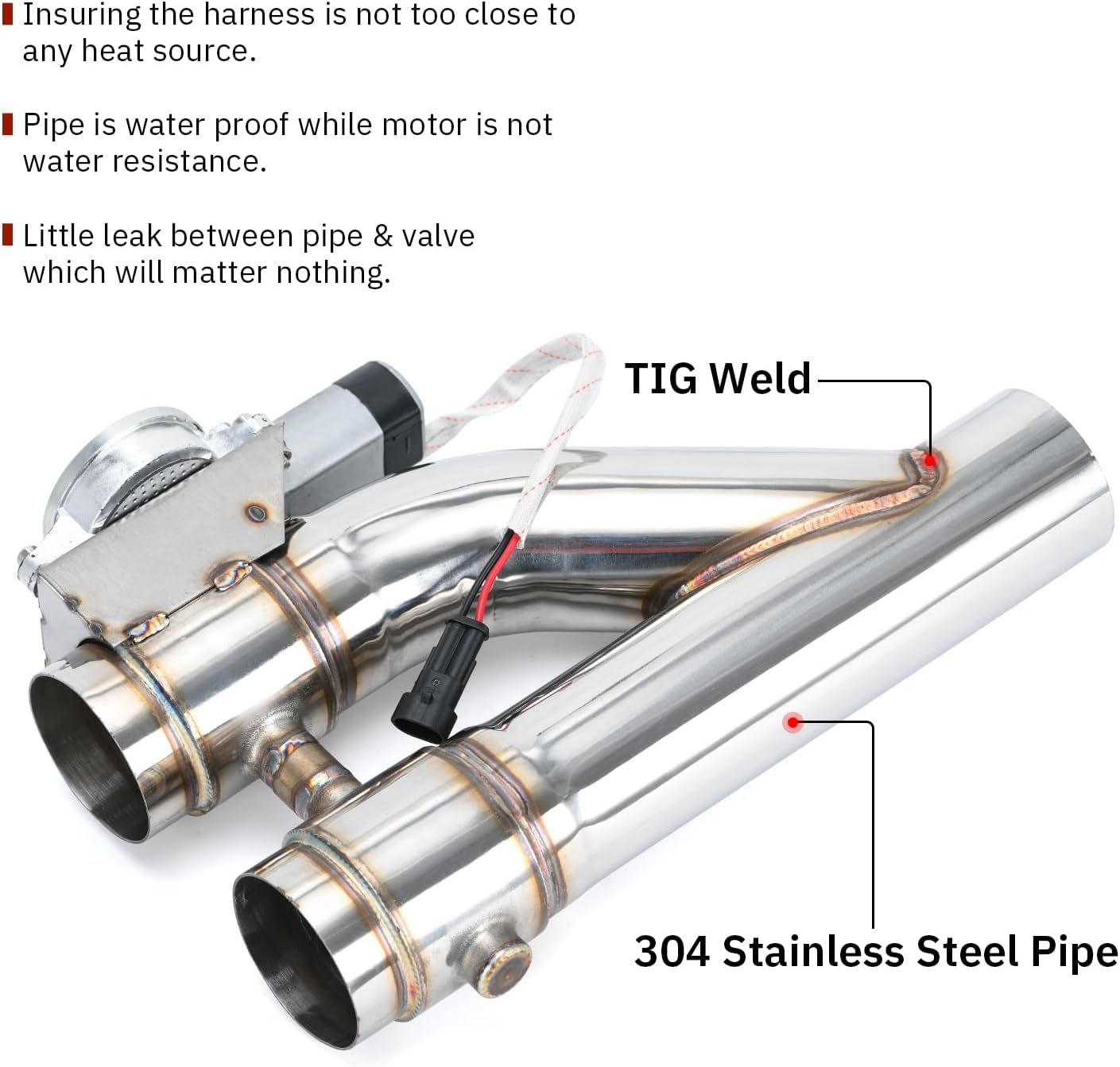 Universal 3 Inch Stainless Steel Exhaust Valve Pipe Kit