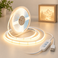 1-Meter Warm-White USB COB LED Strip with Dimmer