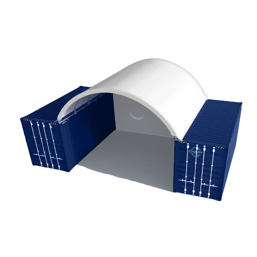 20x20 ft Container Shelter with Closed Back Panel