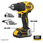 DEWALT DCD708C2 ATOMIC 20V MAX* Brushless Compact 1/2 in. Drill/Driver Kit