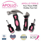 Four Piece Stubby Tool Set - Pink- DT0240P