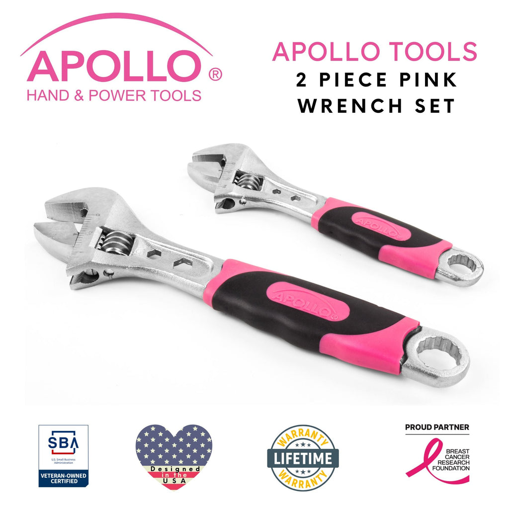 2 Adjustable Wrenches - Pink - DT5007P