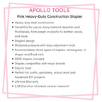 Pink Stapler with Power Adjustment Knob and 3000 Staples assortment-- DT5020P