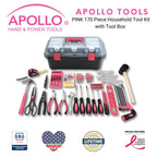 Pink 170 Piece Household Tool Kit with New and Improved Tool Box - DT7103P