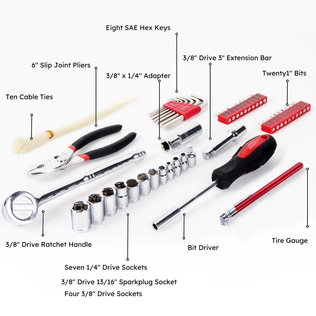 56 Piece SAE Auto Tool Set In Zipper Case - DT9774