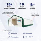 W40'xL80'xH21' Double Truss Storage Shelter, 8' Truss Spacing