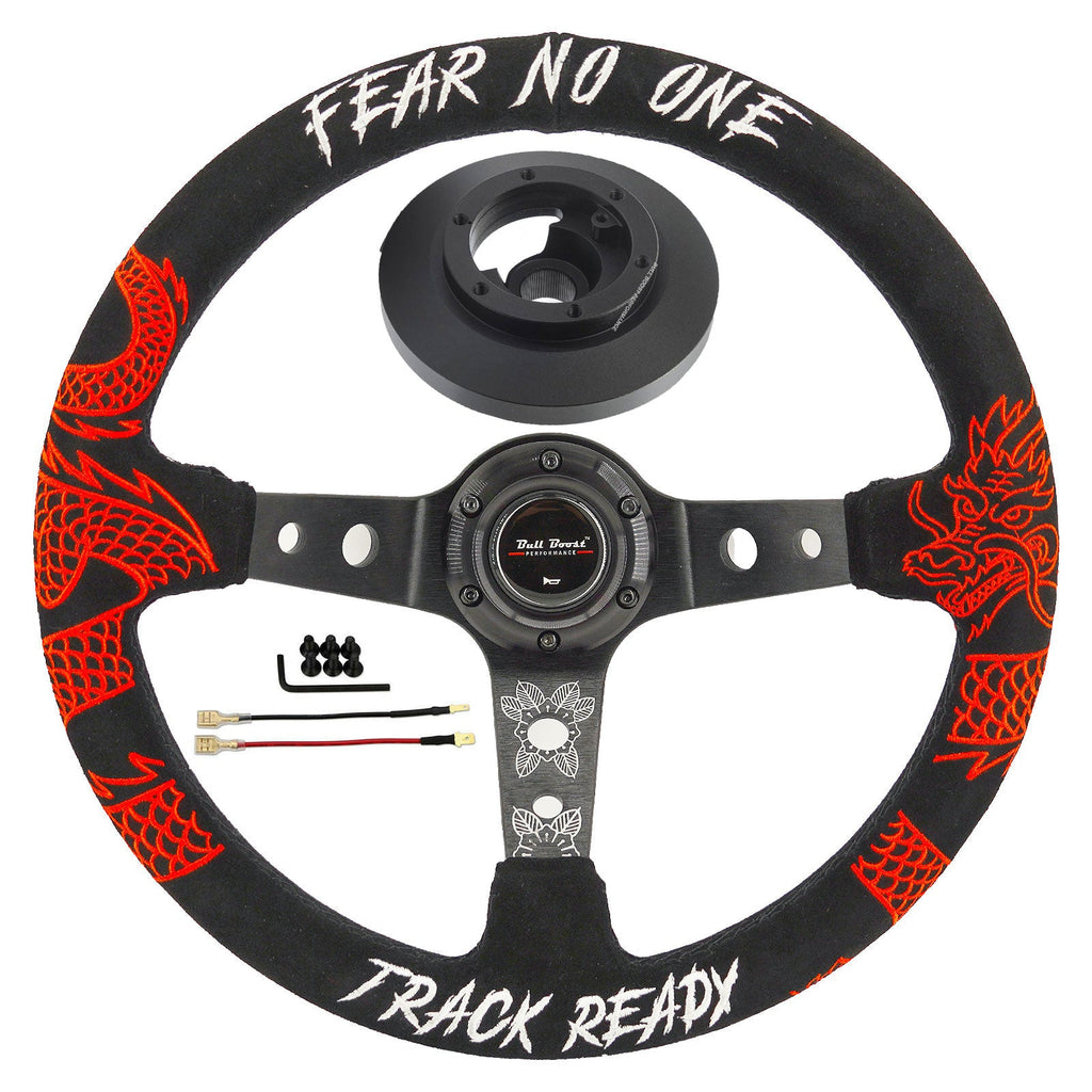 Track Ready Suede Steering Wheel For 01-06 BMW 320 325 328 330 M3 Z4 E90 Mini Cooper