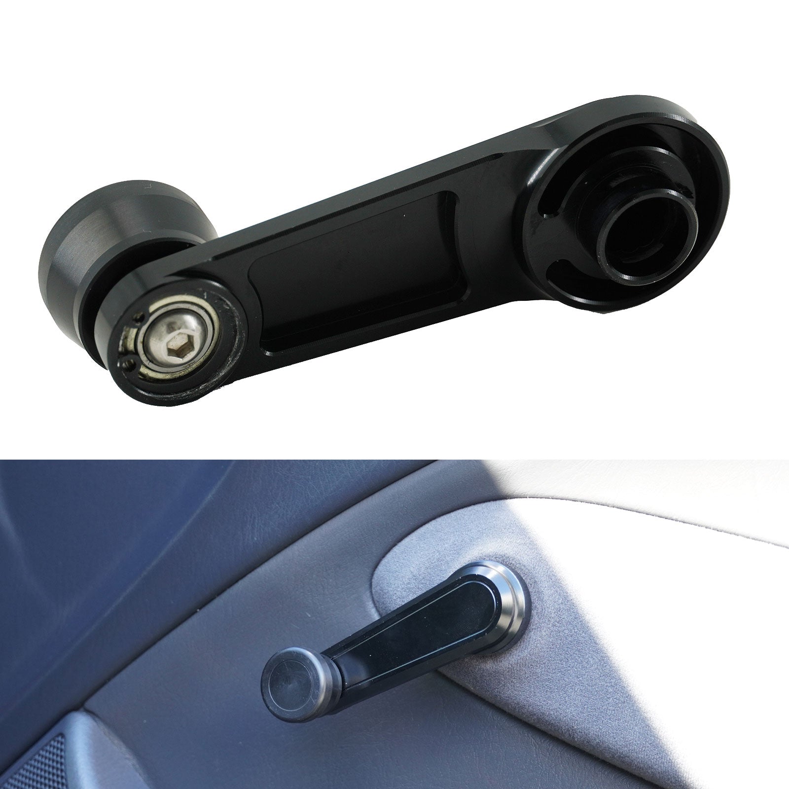 Silver Billet Window Crank Handle For Honda Acura Integra EK Del Sol K20 K24 B16 2PC