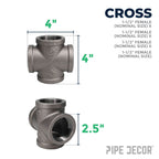 1 1/2 in. Black Cross