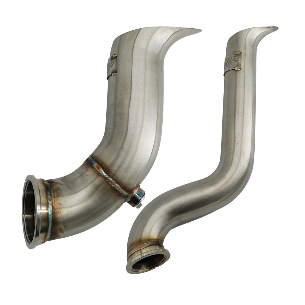B Series Tear Drop Hood Exit Up Pipe Dump Tube For Top Mount Turbo Manifold Outlet