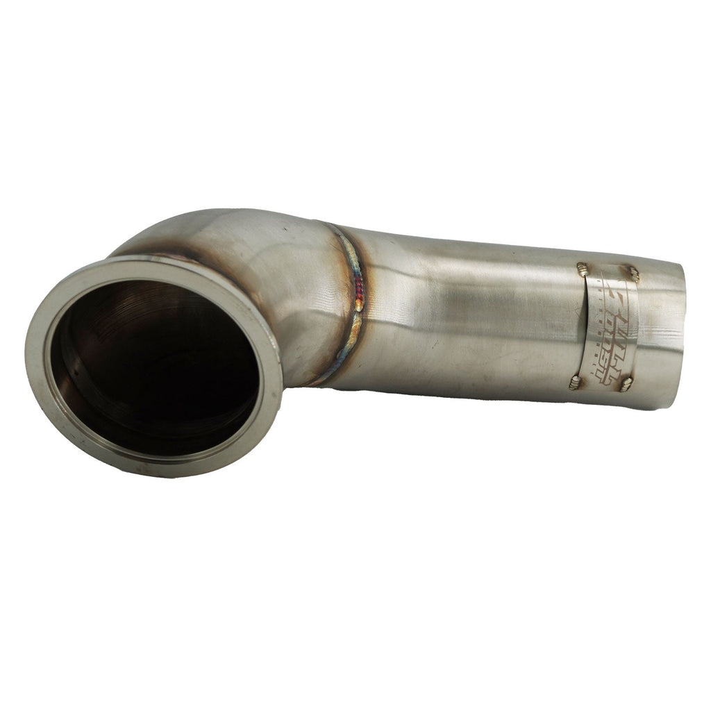 D Series Tear Drop Hood Exit Up Pipe Dump Tube For Top Mount Turbo Manifold Outlet