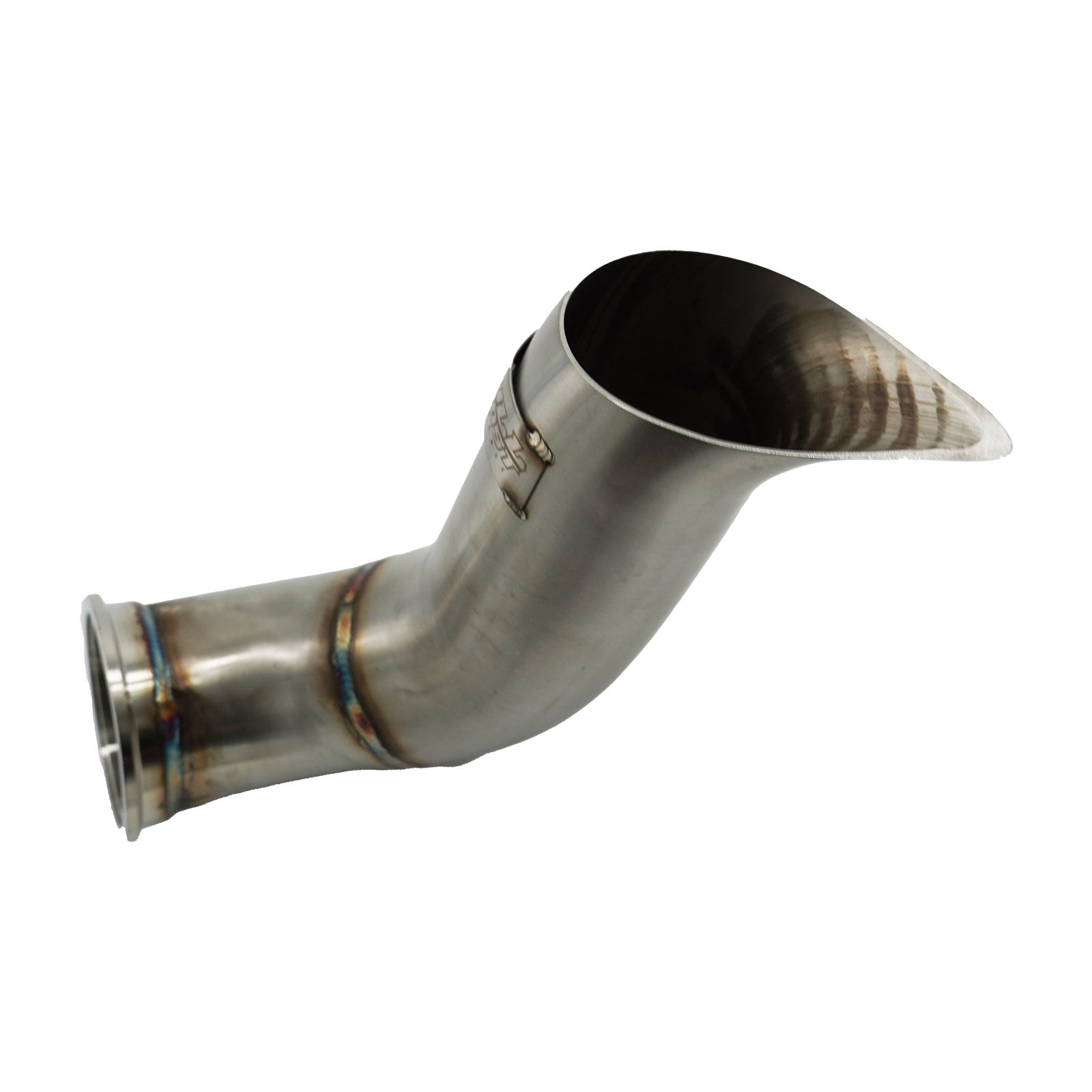 D Series Tear Drop Hood Exit Up Pipe Dump Tube For Top Mount Turbo Manifold Outlet