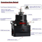 Universal Adjustable Fuel Pressure Regulator Kit W/ 100PSI Oil Gauge AN-6 Hoses