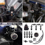 Universal Adjustable Fuel Pressure Regulator Kit W/ 100PSI Oil Gauge AN-6 Hoses