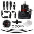 Racing Adjustable Fuel Pressure Regulator Kit W- 100PSI Oil Gauge AN-6 Hoses