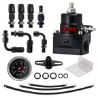 Racing Adjustable Fuel Pressure Regulator Kit W- 100PSI Oil Gauge AN-6 Hoses