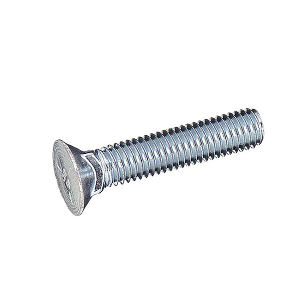 7/16-14 x 3 1/2 Grade 5 Plow Bolt No. 3 Head Fully Threaded Zinc Plated - Package (25)