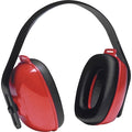 QM Multi-Position Ear Muffs, 25 dB NRR, Passive, Electrically Insulated, Black/Red