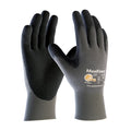Coated Gloves, Foam Nitrile, Foam, Palm & Fingers, 4 Abrasion Level, Gray, M (8) 12 PK