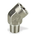 45 Degree Street Elbow, 316 Stainless Steel, 1/2 in NPT Male x 1/2 in NPT Female, 4,500 psi