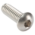 1/4"-20 Socket Head Cap Screw, Button, Plain 18-8 Stainless Steel, 3/4 in Length, 100 PK