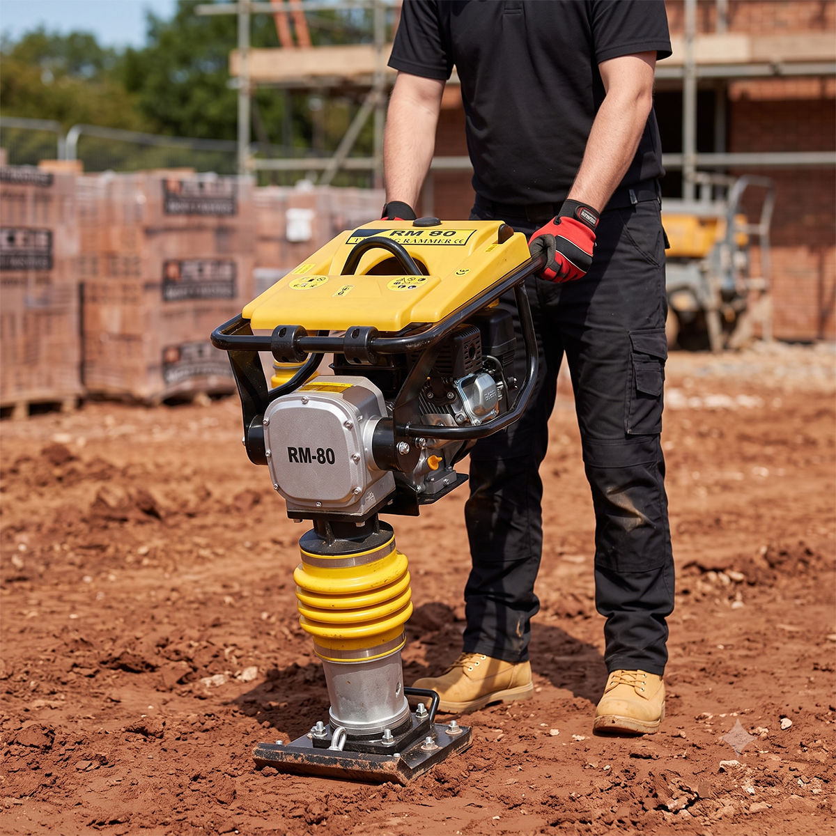 Greatbear 5.6 HP 196cc Gas Powered Tamping Rammer, 2248 lb Impact Force
